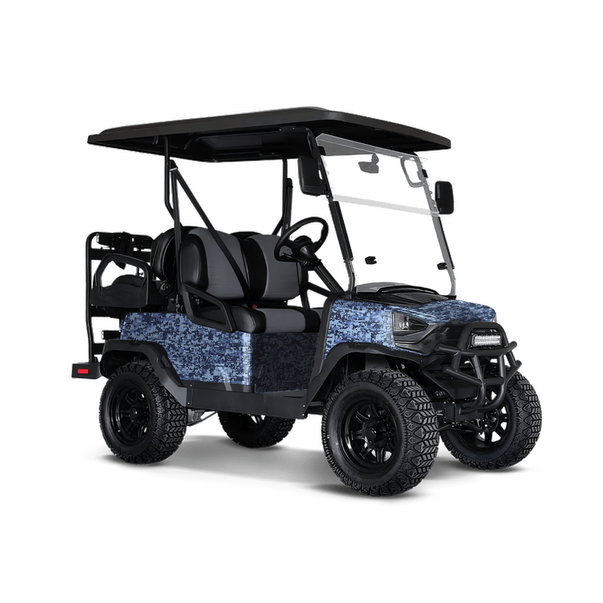 Digital Blue Urban Night Golf Cart Wraps