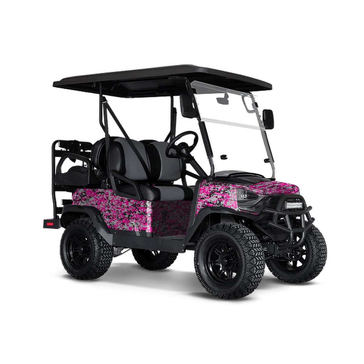Digital Magenta Tiger Golf Cart Wraps