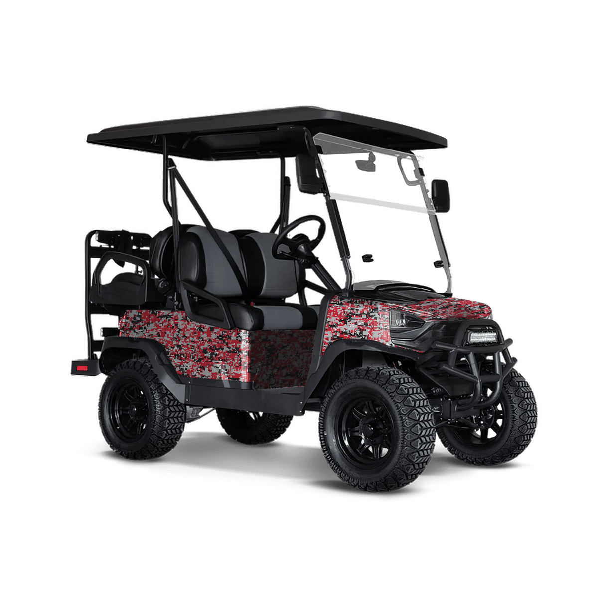 Digital Red Tiger Golf Cart Wraps