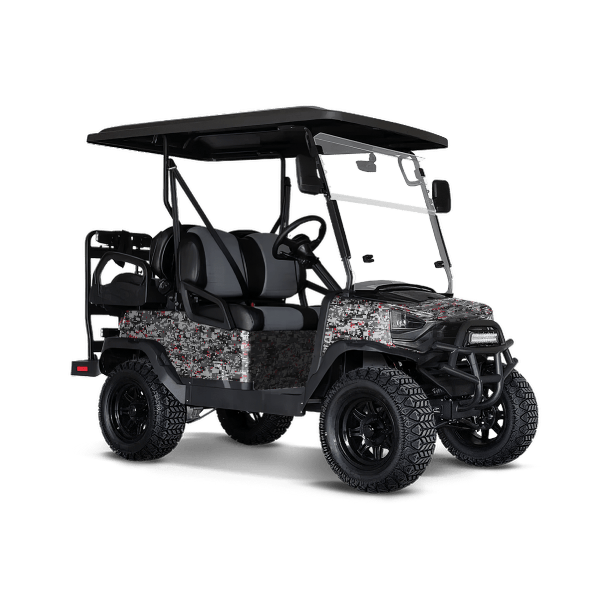 Digital Urban Red Golf Cart Wraps