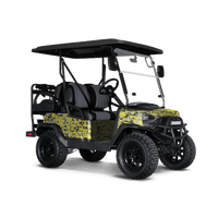 Digital Yellow Tiger Golf Cart Wraps