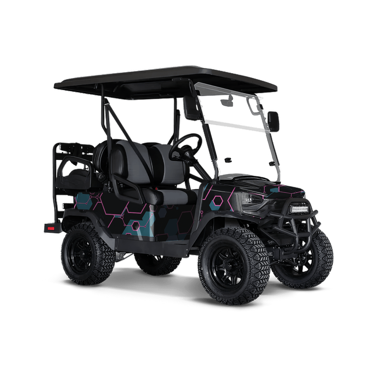 Hex DNA Magenta Frost Golf Cart Wraps