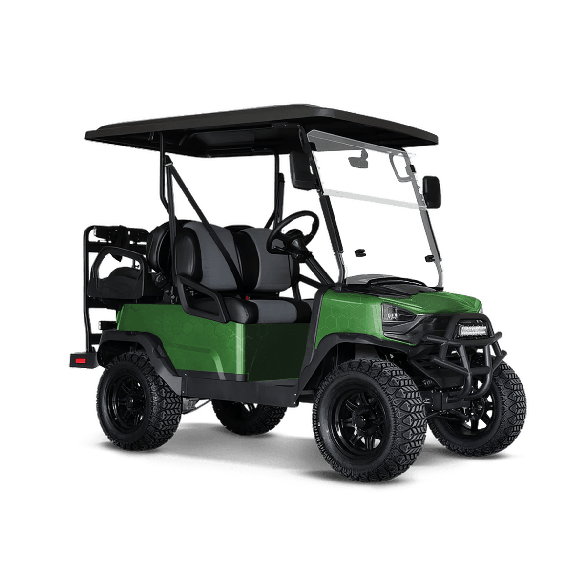 Hex Electric Green Golf Cart Wraps
