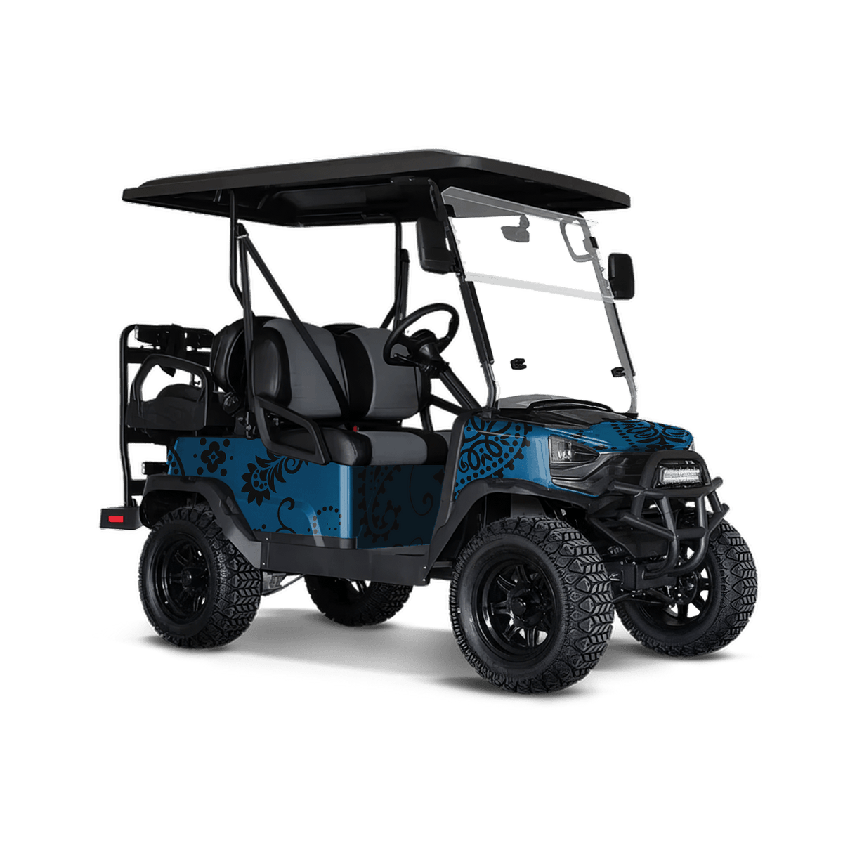 Bandana Blue & Black Golf Cart Wraps