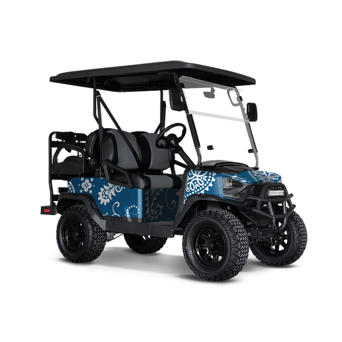 Bandana Blue & White Golf Cart Wraps