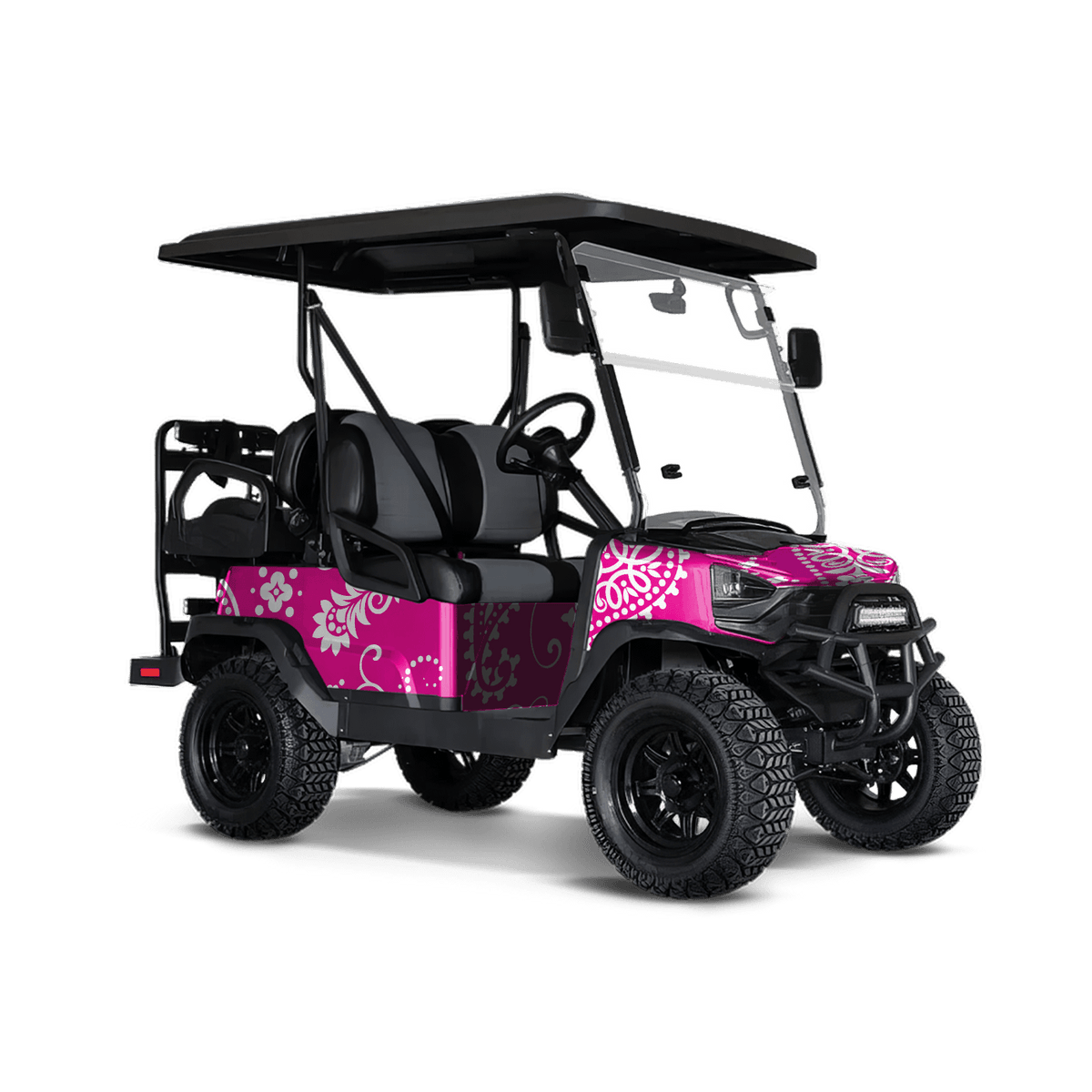 Bandana Magenta & White Golf Cart Wraps