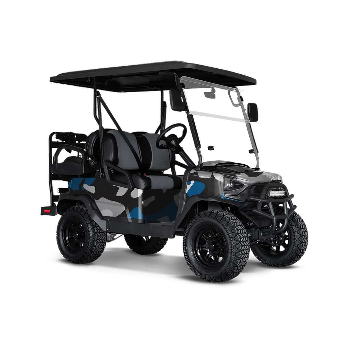 Classic Blue Tiger Golf Cart Wraps