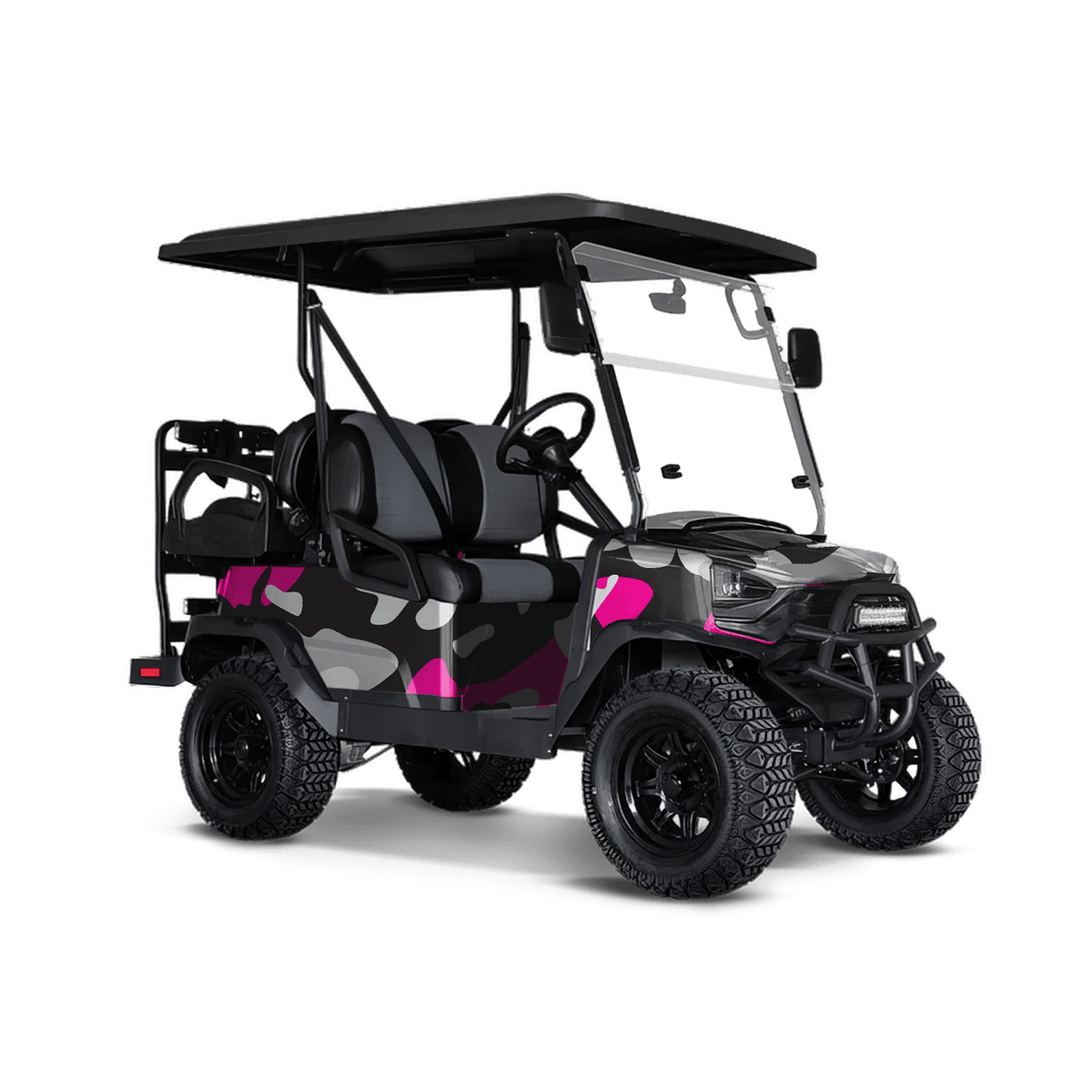 Classic Magenta Tiger Golf Cart Wraps