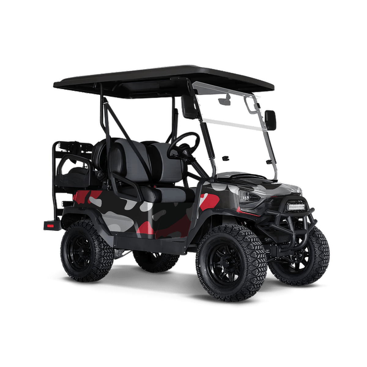 Classic Red Tiger Golf Cart Wraps