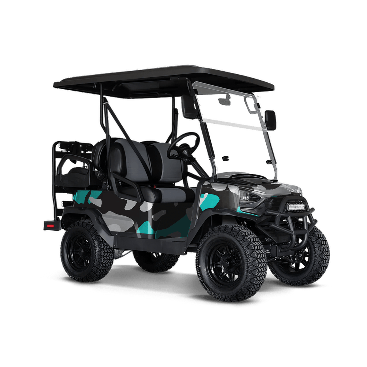 Classic Tiffany Blue Tiger Golf Cart Wraps