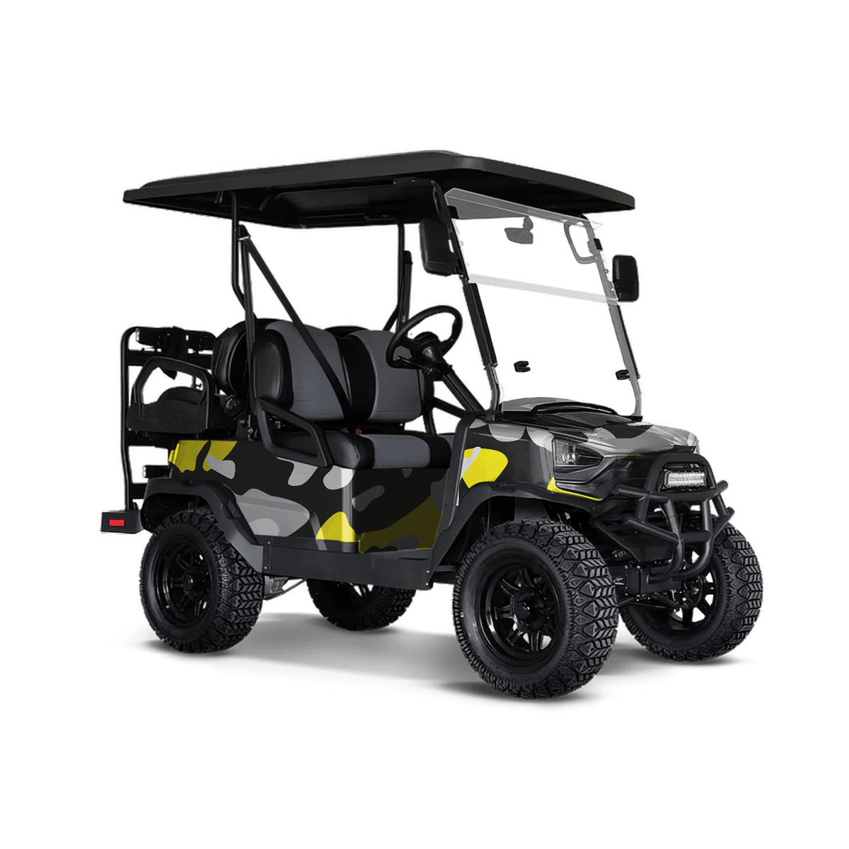 Classic Yellow Tiger Golf Cart Wraps