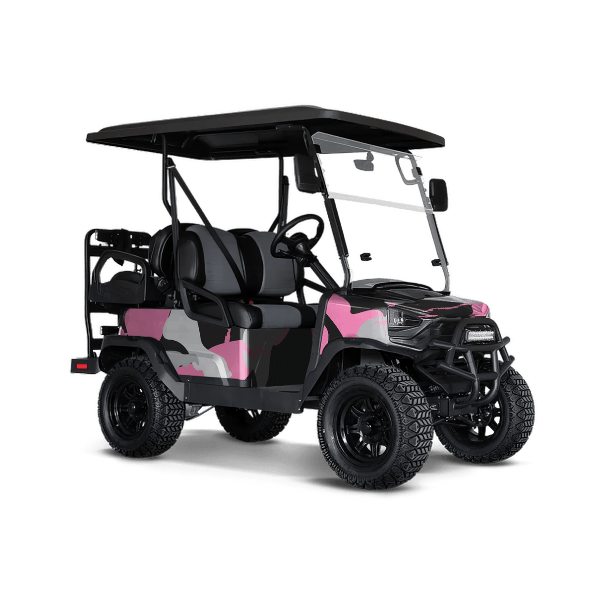 Ragged Pink Tiger Golf Cart Wraps
