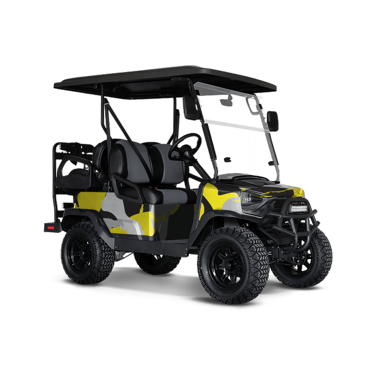 Ragged Yellow Tiger Golf Cart Wraps