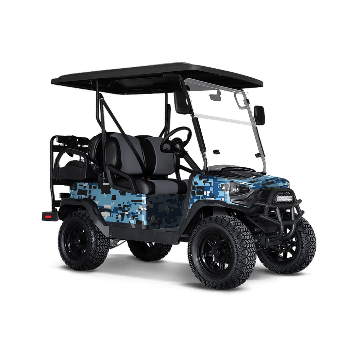 Digital Baby Blue Golf Cart Wraps