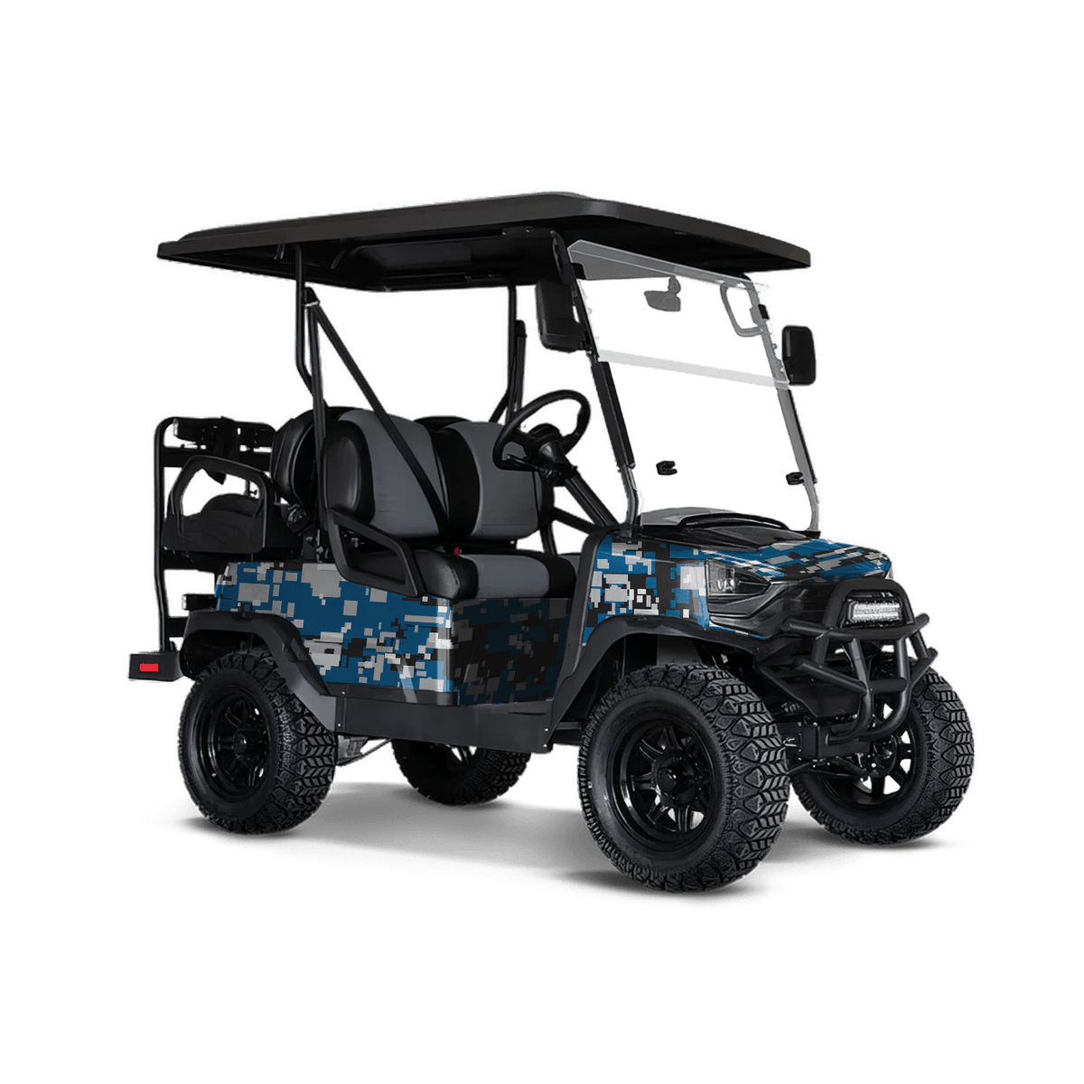 Digital Blue Tiger Golf Cart Wraps