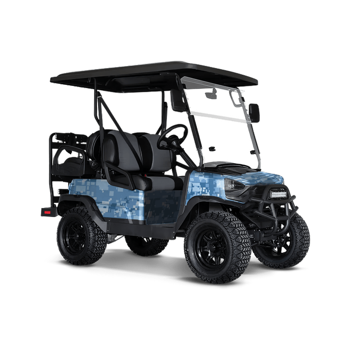 Digital Cool Blue Golf Cart Wraps