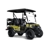 Digital Yellow Tiger Golf Cart Wraps