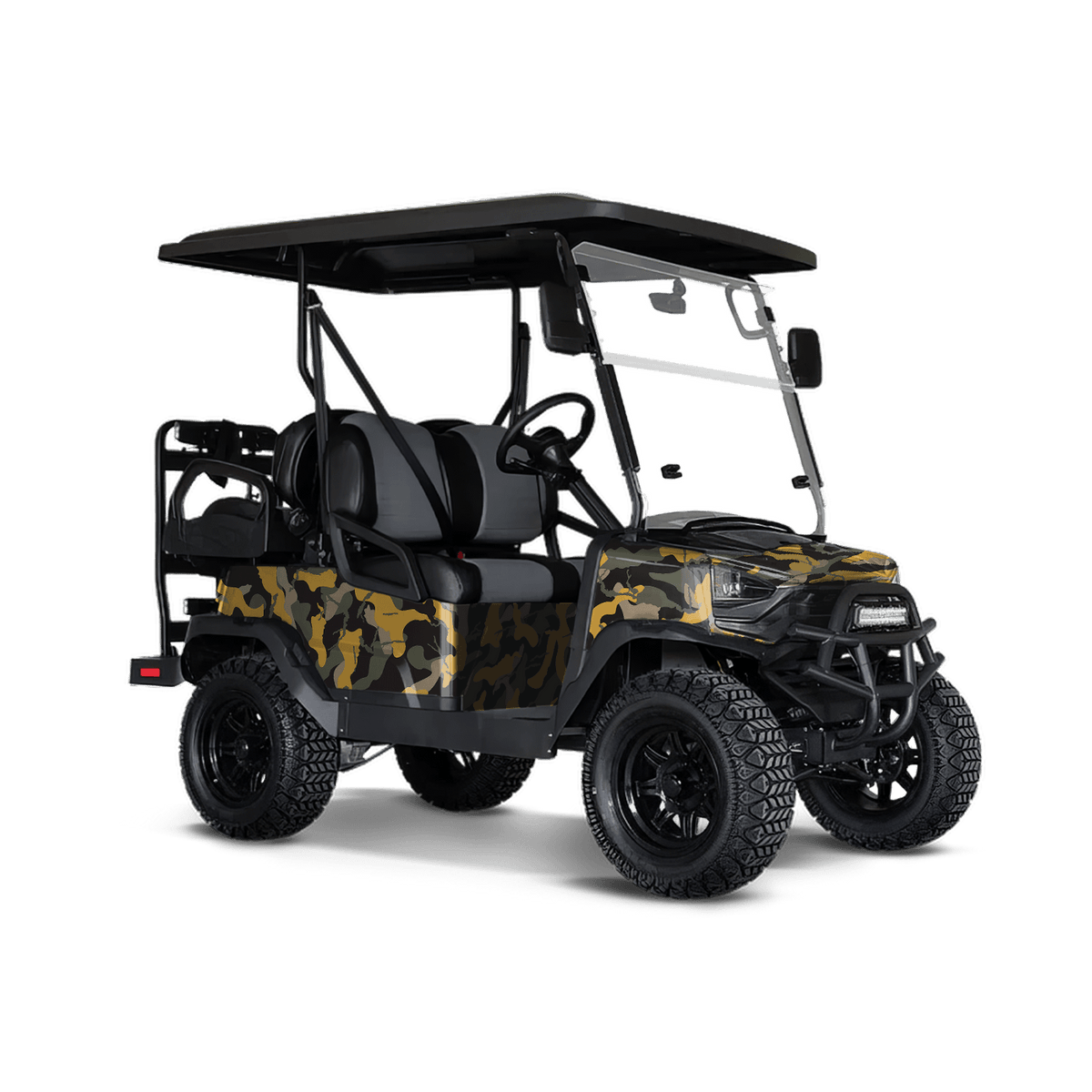 Ragged Militant Yellow Golf Cart Wraps
