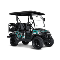 Ragged Tiffany Blue Tiger Golf Cart Wraps