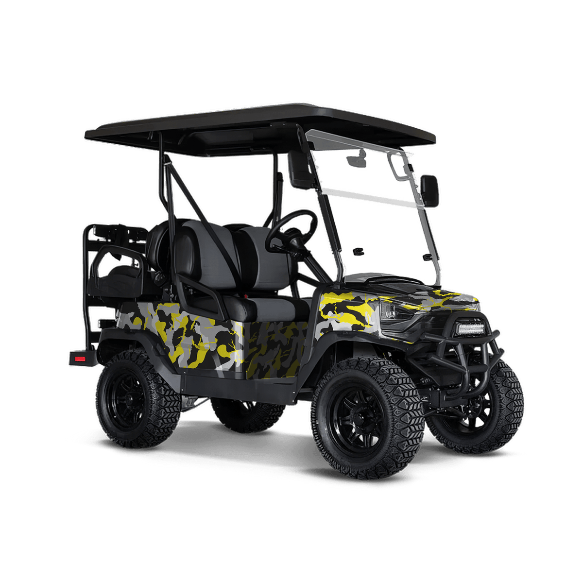 Ragged Yellow Tiger Golf Cart Wraps