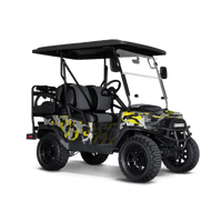 Ragged Yellow Tiger Golf Cart Wraps