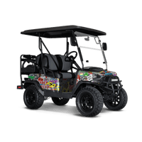 Sticker Bomb Color Golf Cart Wraps
