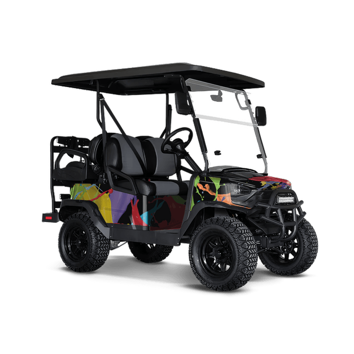 Paint Splatter Black Golf Cart Wraps