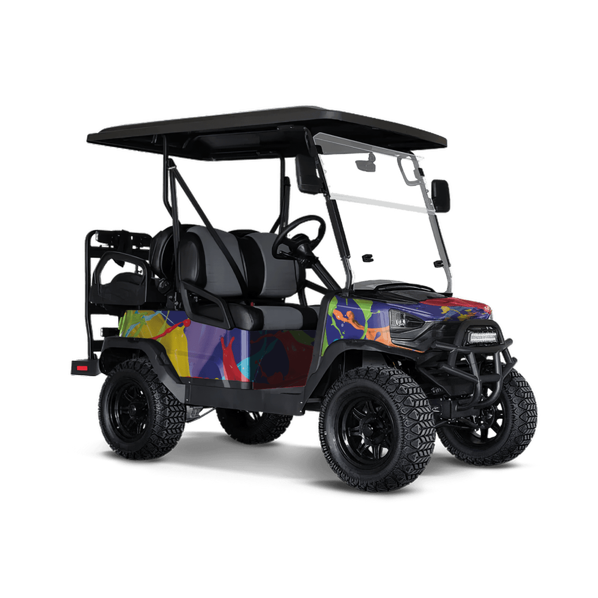 Paint Splatter Blue Golf Cart Wraps