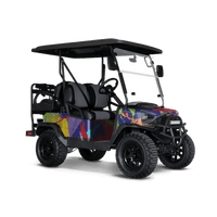 Paint Splatter Blue Golf Cart Wraps