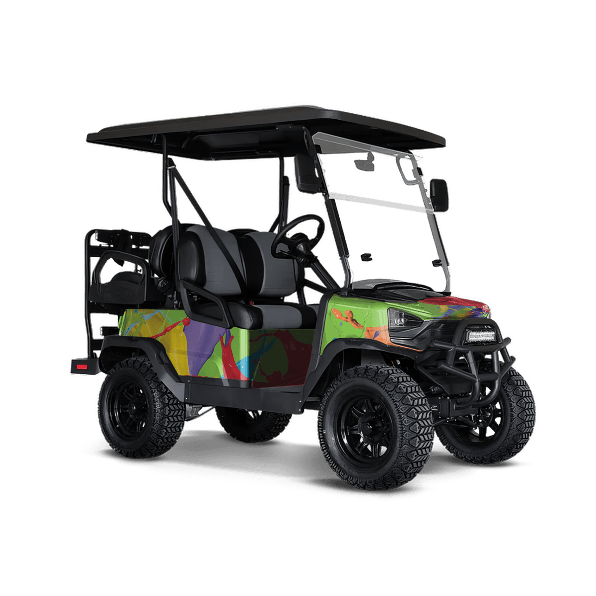 Paint Splatter Green Golf Cart Wraps