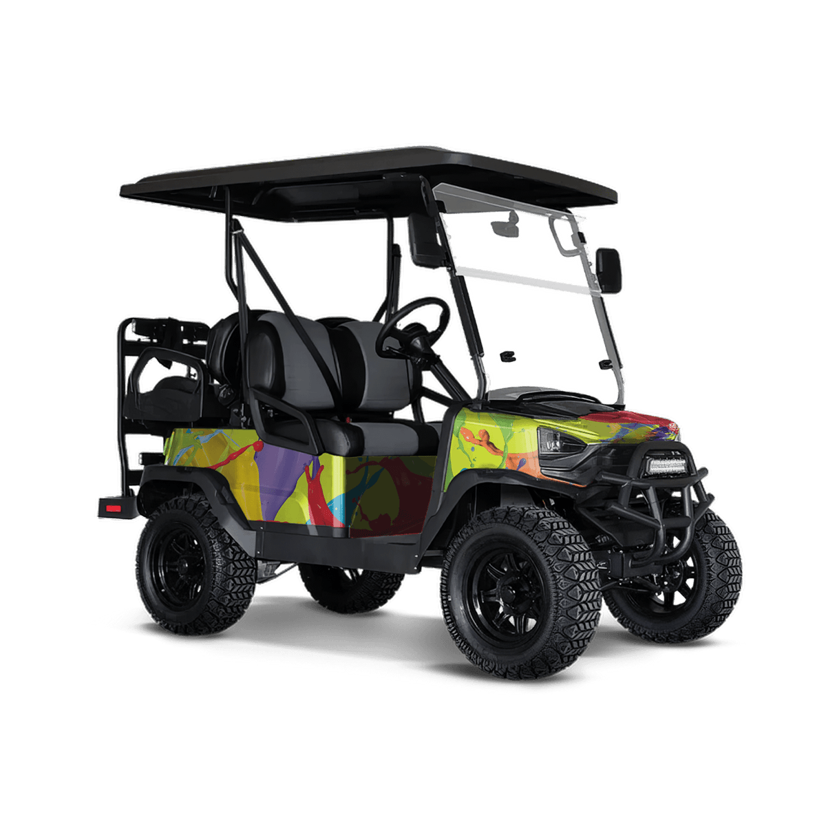 Paint Splatter Lime Golf Cart Wraps