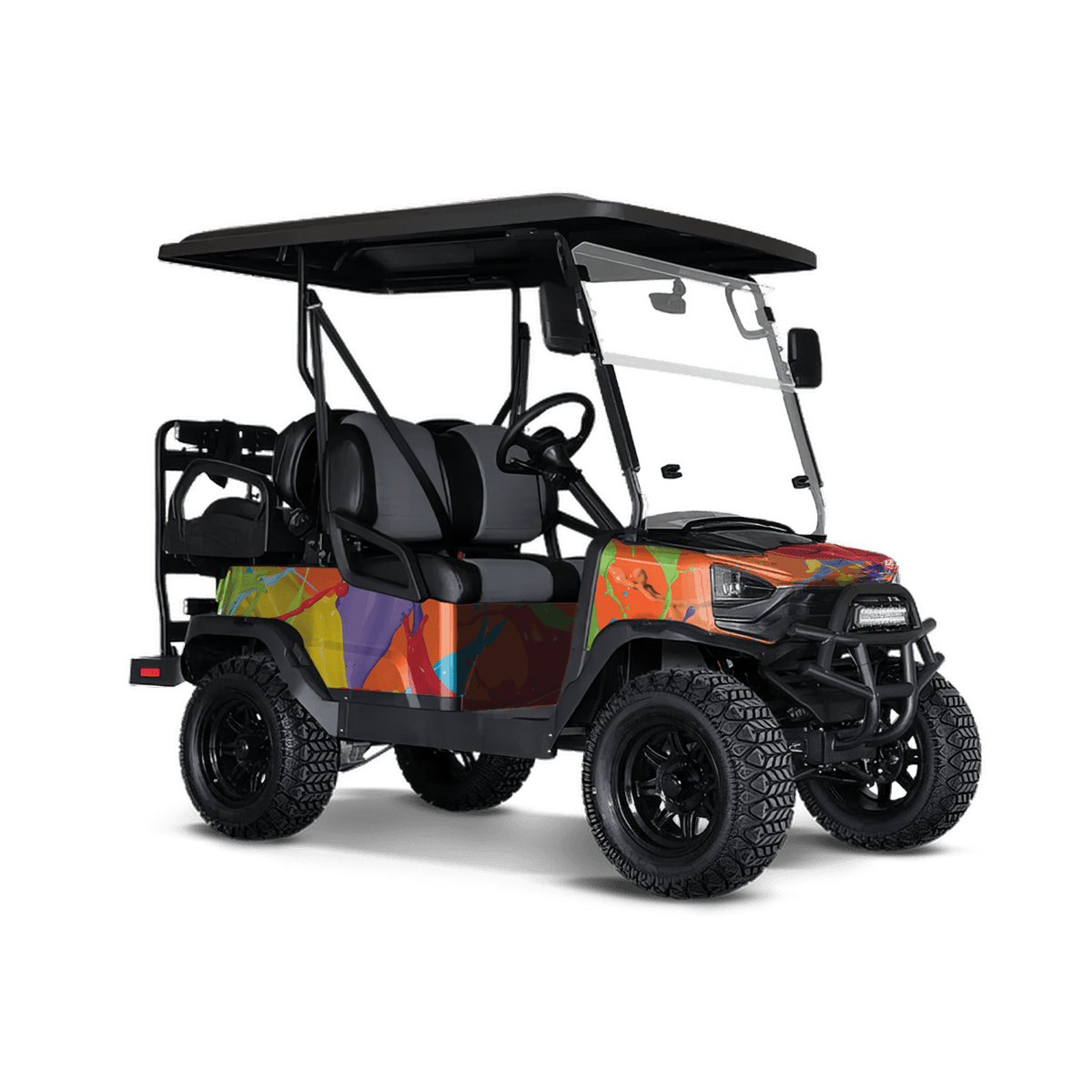 Paint Splatter Orange Golf Cart Wraps