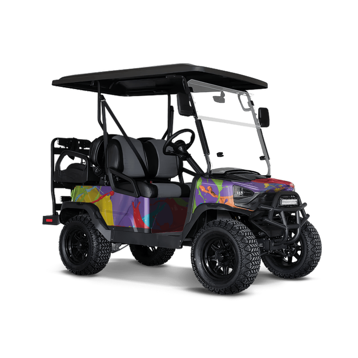 Paint Splatter Purple Golf Cart Wraps