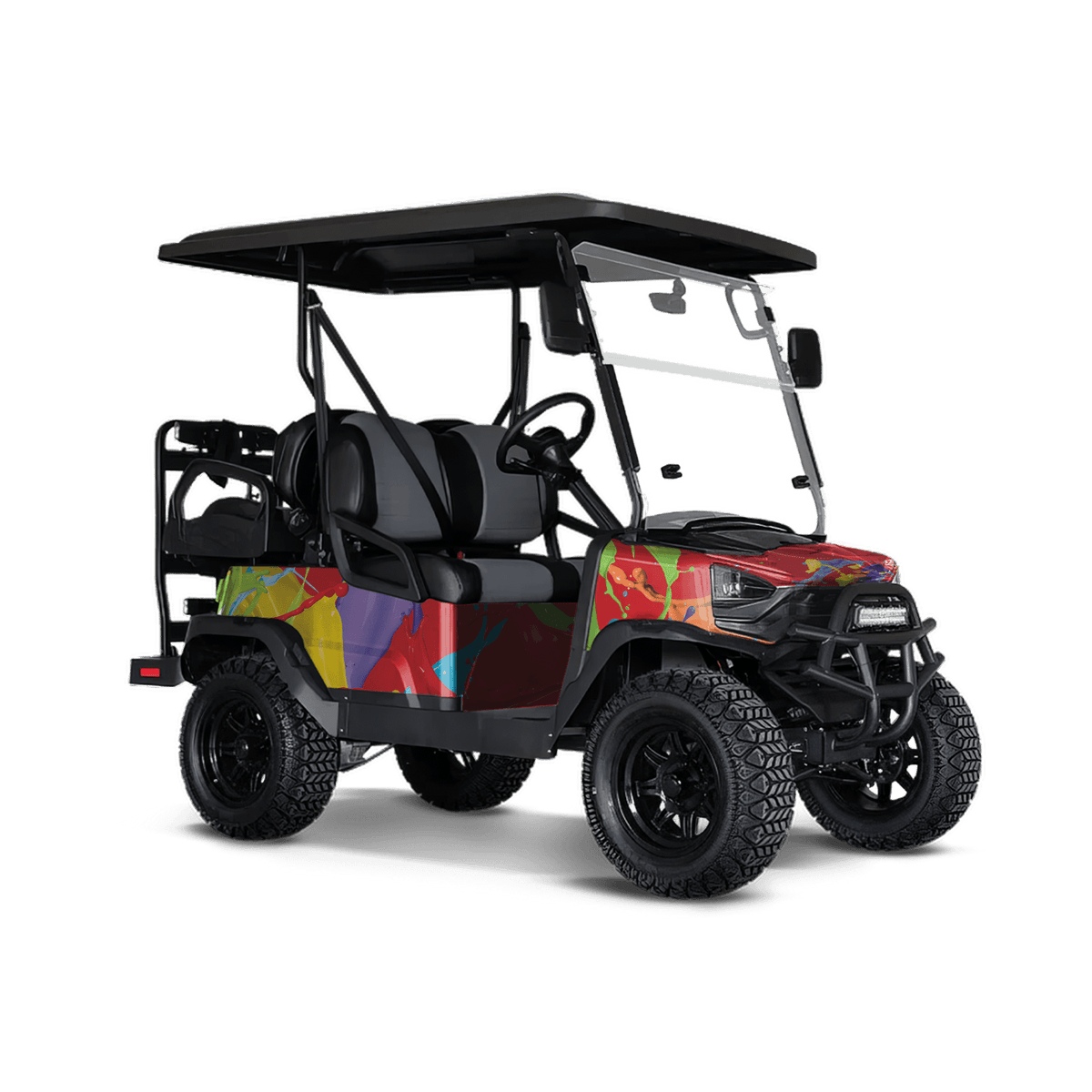 Paint Splatter Red Golf Cart Wraps