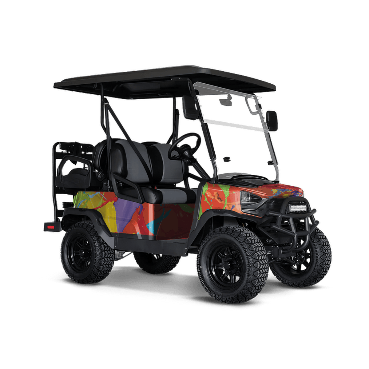 Paint Splatter Tomato Golf Cart Wraps