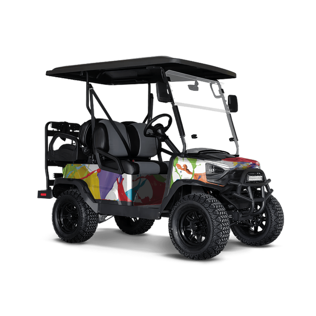 Paint Splatter White Golf Cart Wraps
