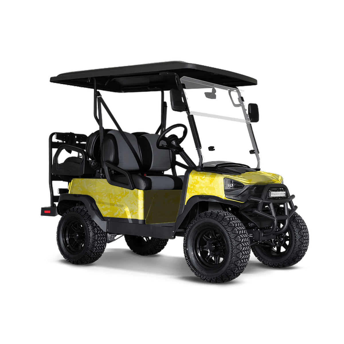 Party Popper Elite Yellow Golf Cart Wraps