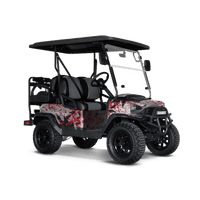 Party Popper Red Tiger Golf Cart Wraps