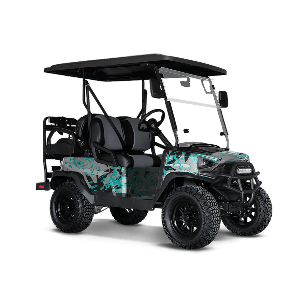 Party Popper Tiffany Blue Tiger Golf Cart Wraps