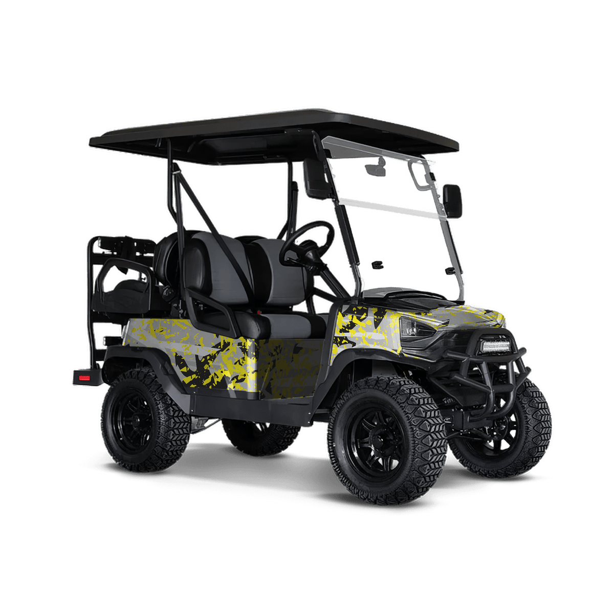 Party Popper Yellow Tiger Golf Cart Wraps