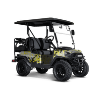 Party Popper Yellow Tiger Golf Cart Wraps