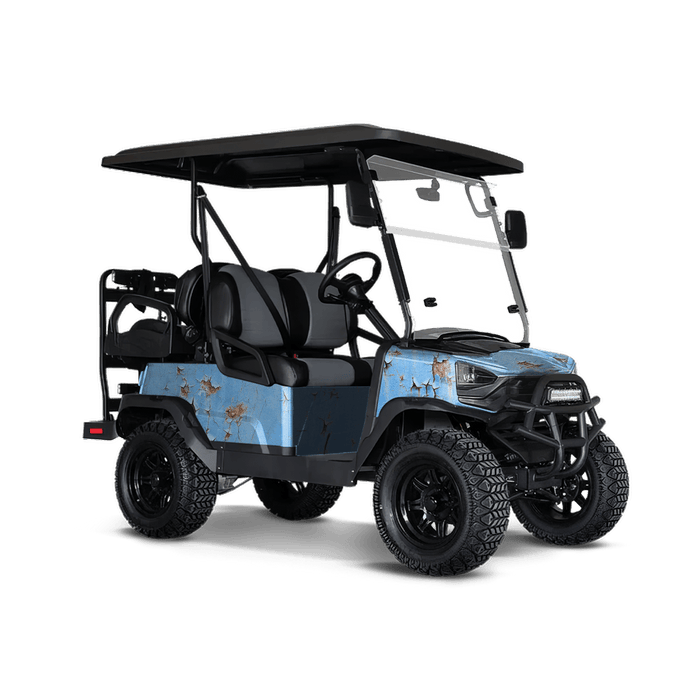 Rust 3D Baby Blue Golf Cart Wraps
