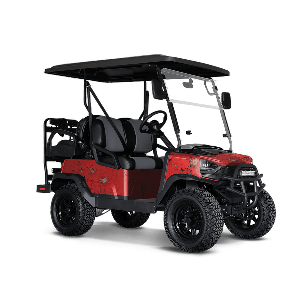 Rust 3D Red Golf Cart Wraps