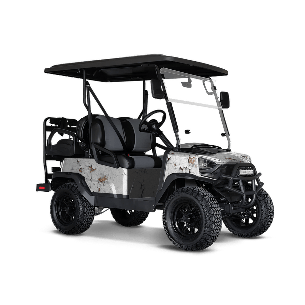Rust 3D White Golf Cart Wraps