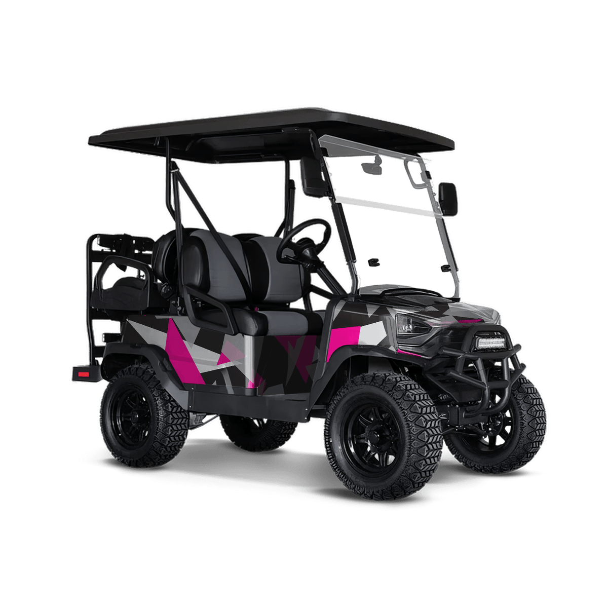 Shattered Magenta Tiger Golf Cart Wraps