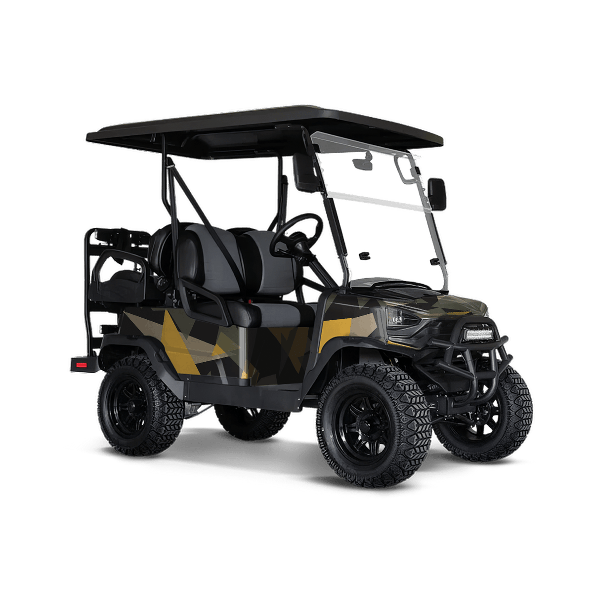 Shattered Militant Yellow Golf Cart Wraps