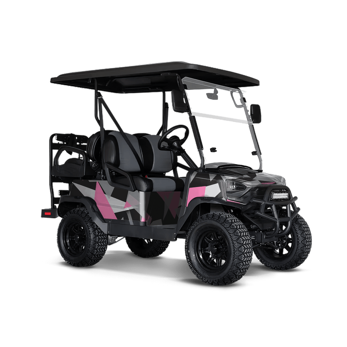 Shattered Pink Tiger Golf Cart Wraps