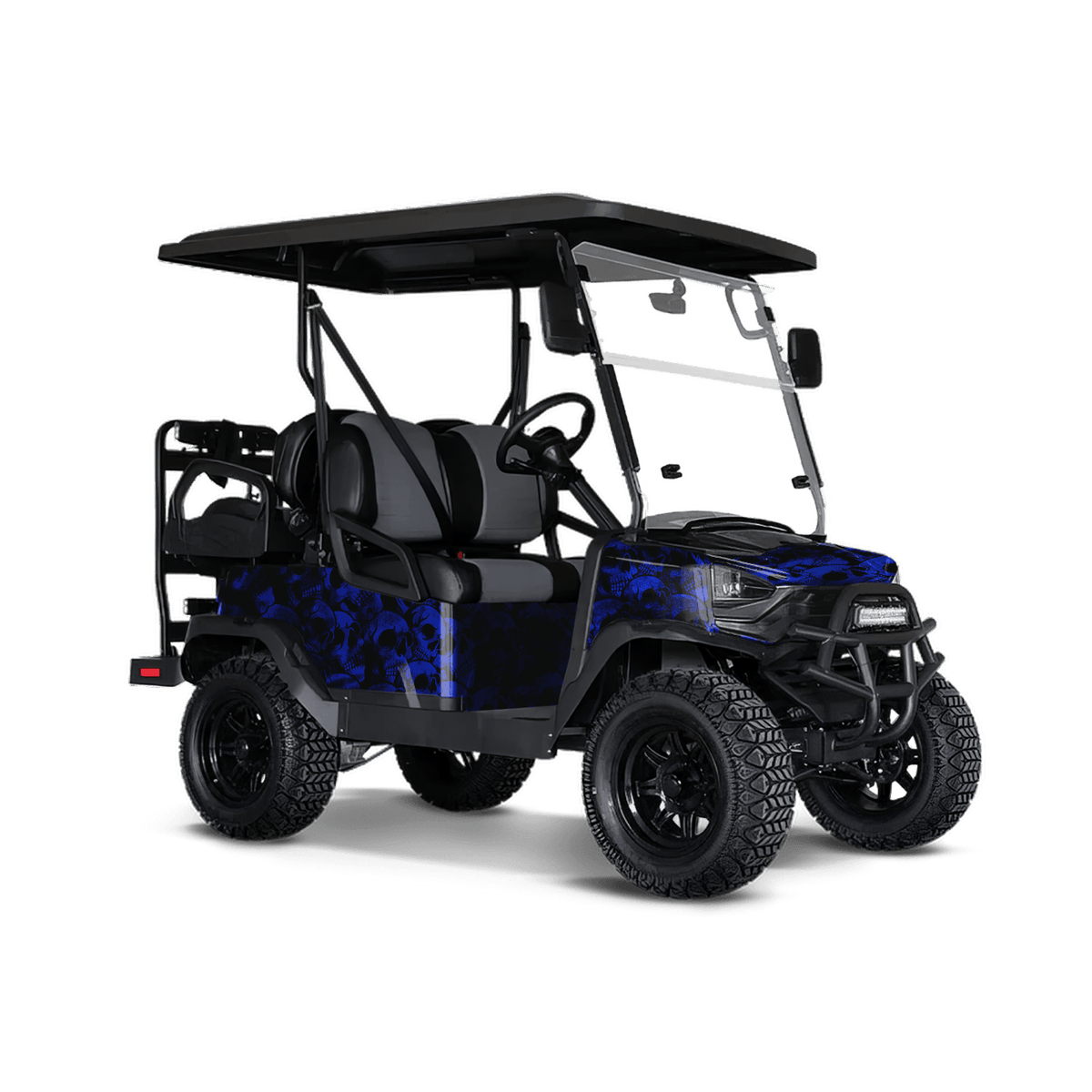 Skull Blue Golf Cart Wraps