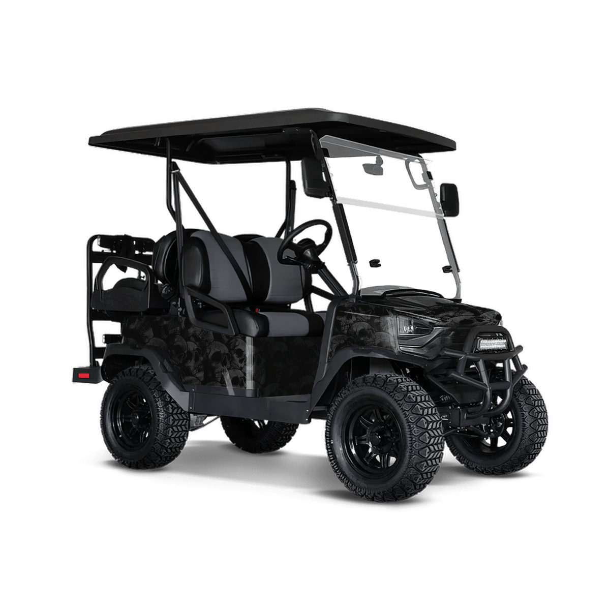 Skull Grayscale Golf Cart Wraps