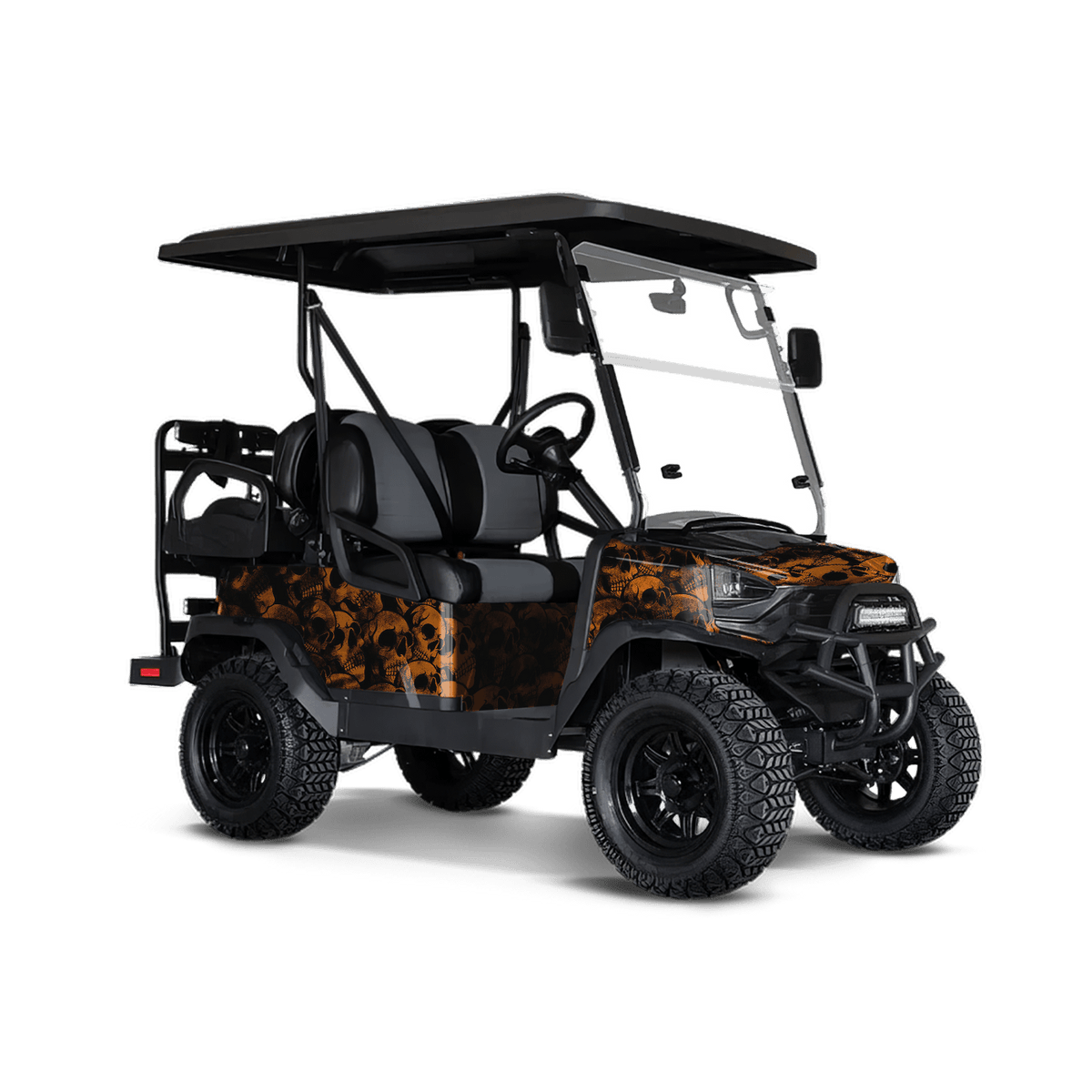 Skull Orange Golf Cart Wraps